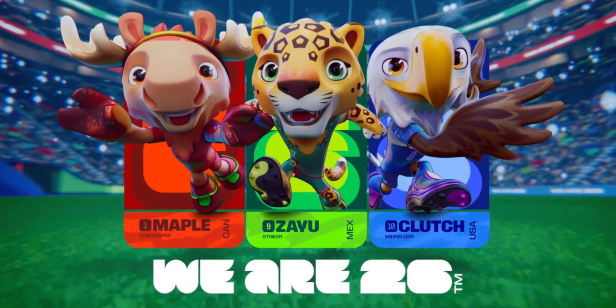 FIFA World Cup 2026 Mascot Trio Maple, Zayu, and Clutch
